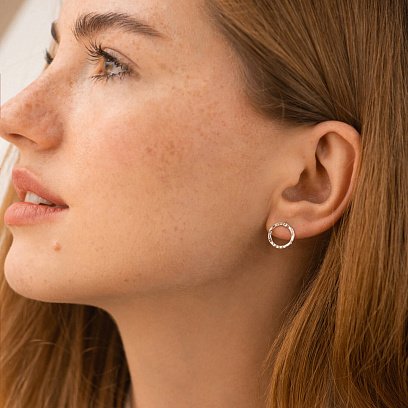 Срібні сережки "Мерехтіння" (1.2 см) 122706 №4