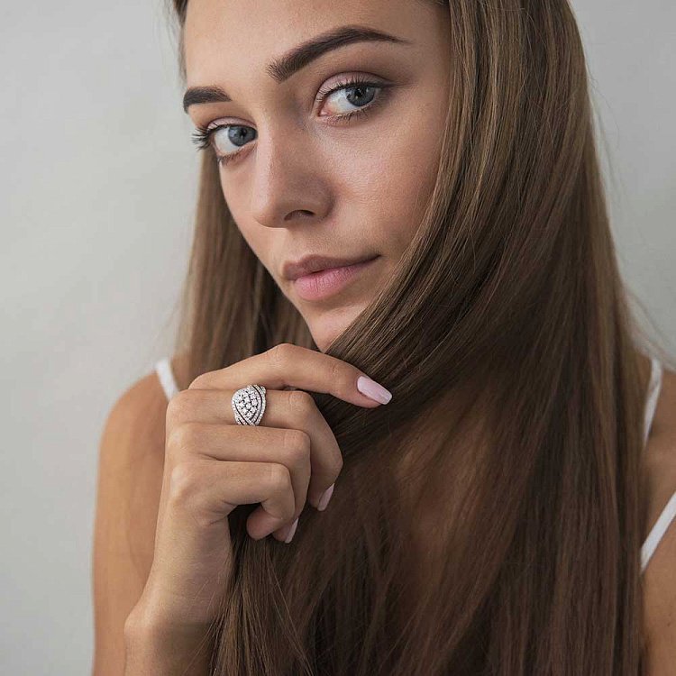 Эксклюзивное золотое кольцо с бриллиантами MB2570Rgm от ювелирного магазина Оникс - 2