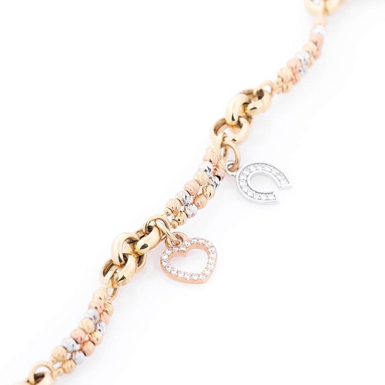 Золотий браслет (фіаніти) б02375 від ювелірного магазину Онікс - 1