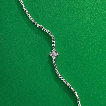 Браслет "Клевер" из белого золота б04582 №3