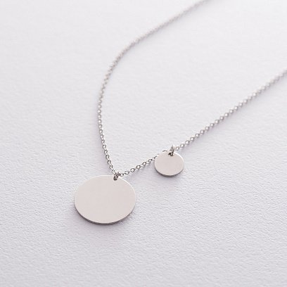 Срібне кольє з гравіюванням "Бабуся" 18977б №4