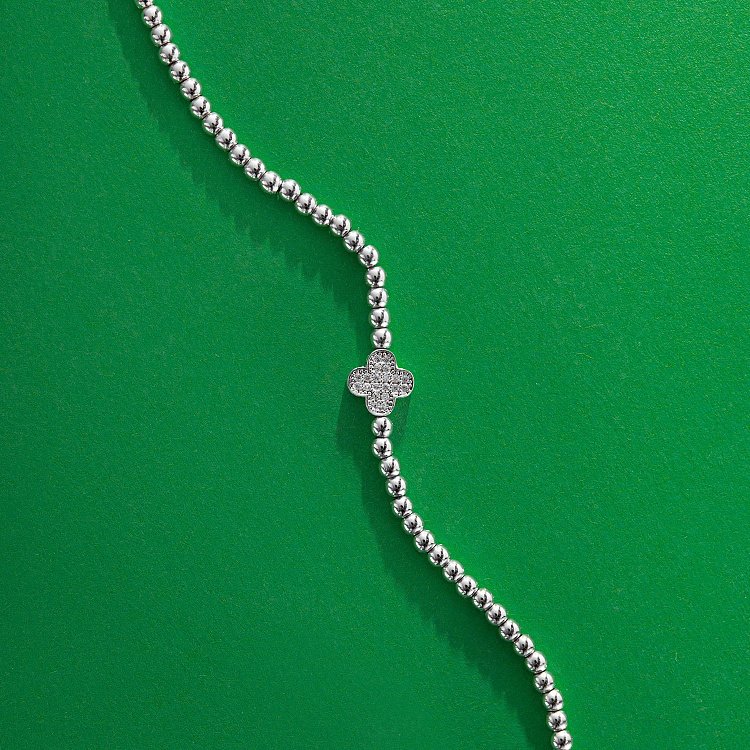 Браслет "Клевер" из белого золота б04582 от ювелирного магазина Оникс - 2