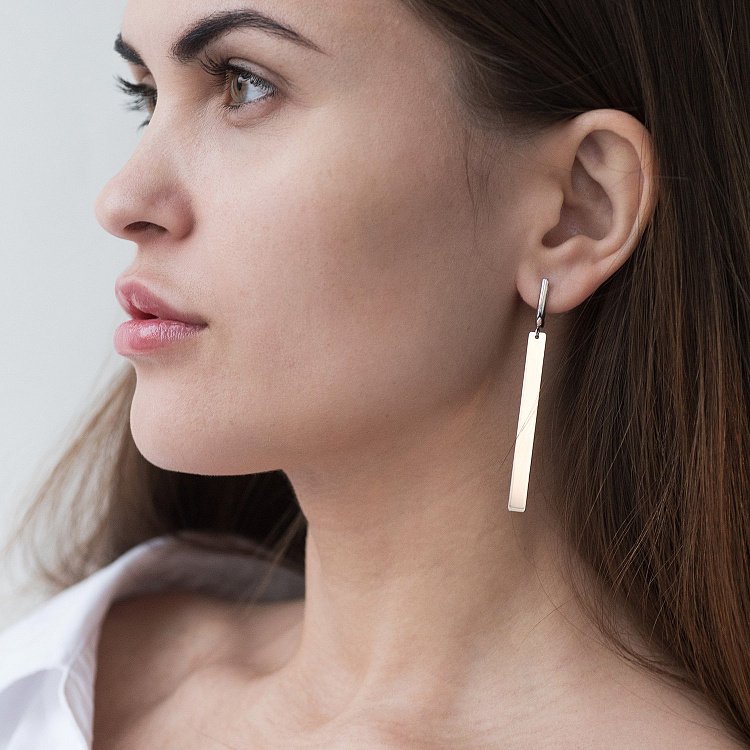 Срібні сережки "Лаконічність" 122598 від ювелірного магазину Онікс - 4