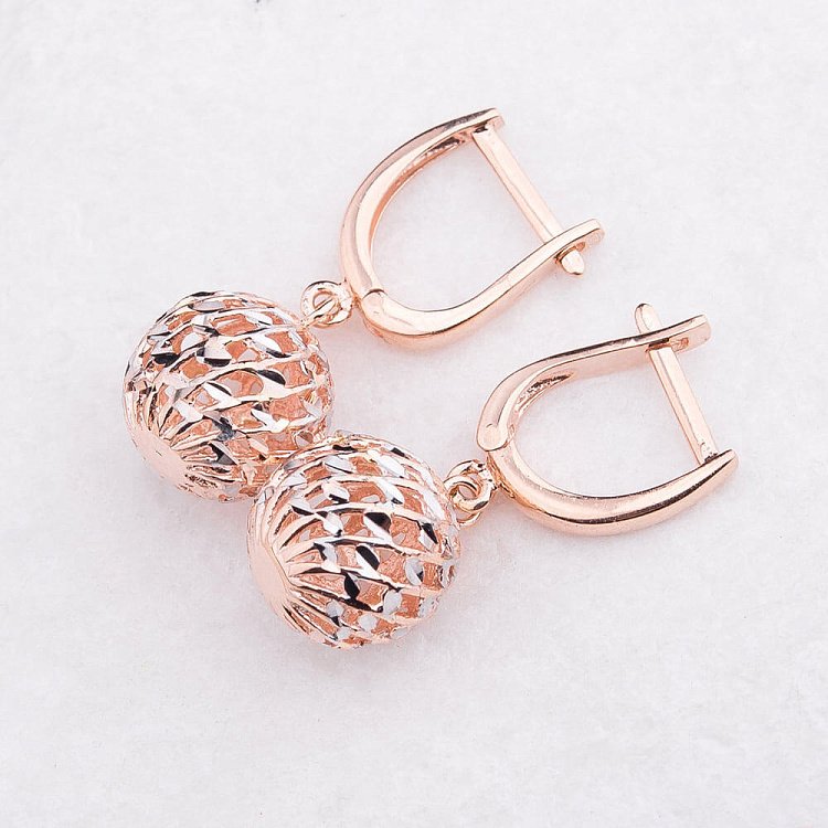 Золотые серьги "Шарики" с03730 от ювелирного магазина Оникс - 1