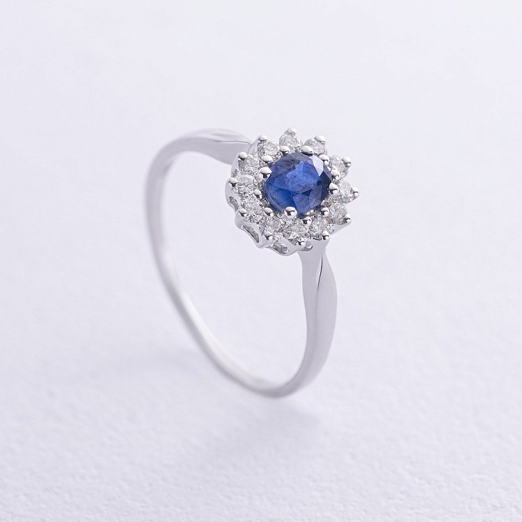 Золотое кольцо (сапфир, бриллианты) кб0519gl от ювелирного магазина Оникс