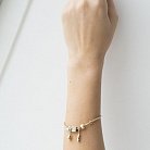 Золотой браслет с шармами (фианиты) б02778 от ювелирного магазина Оникс - 5