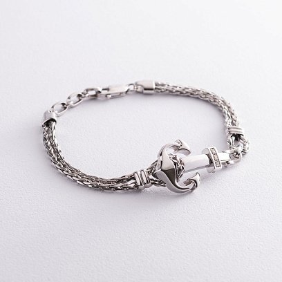 Серебряный браслет "Якорь" Zancan EXB647-B №3