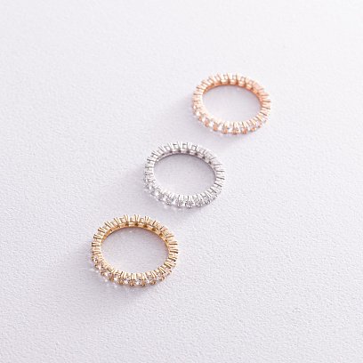 Кольцо "Paris" с дорожкой камней в желтом золоте к07201 №12