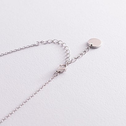 Серебряное колье "Клевер" с фианитами 181139 №5