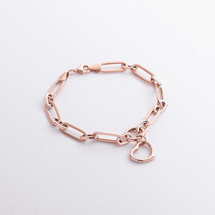 Браслет "Сердечко" у червоному золоті б05778 від ювелірного магазину Онікс