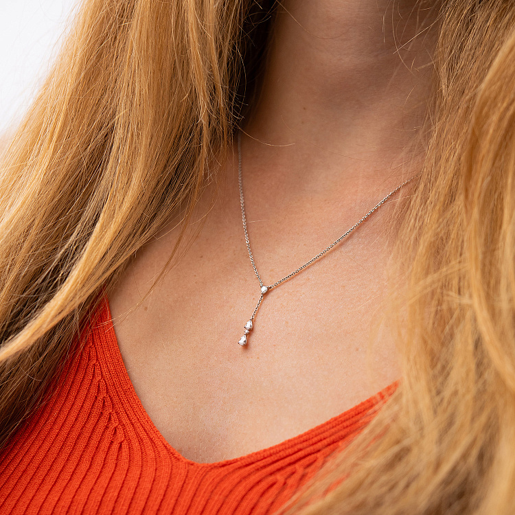 Золоте кольє - краватка з діамантами колб0153nl від ювелірного магазину Онікс - 1