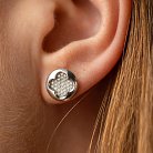 Золоті сережки - пусети "Клевер" з діамантами 341151121 от ювелирного магазина Оникс - 3