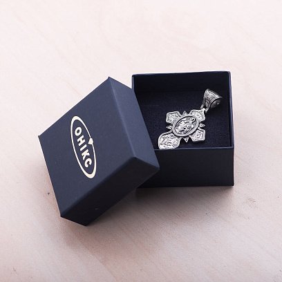 Срібний хрест "Свята Трійця. Господь Вседержитель. Прп. Сергій Радонезький" 132482 №5