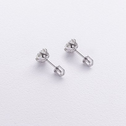 Золоті сережки - пусети з аметистом с06405 №7