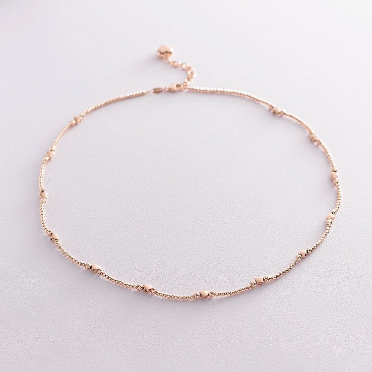 Золотое колье "Сердечки" кол01373 от ювелирного магазина Оникс