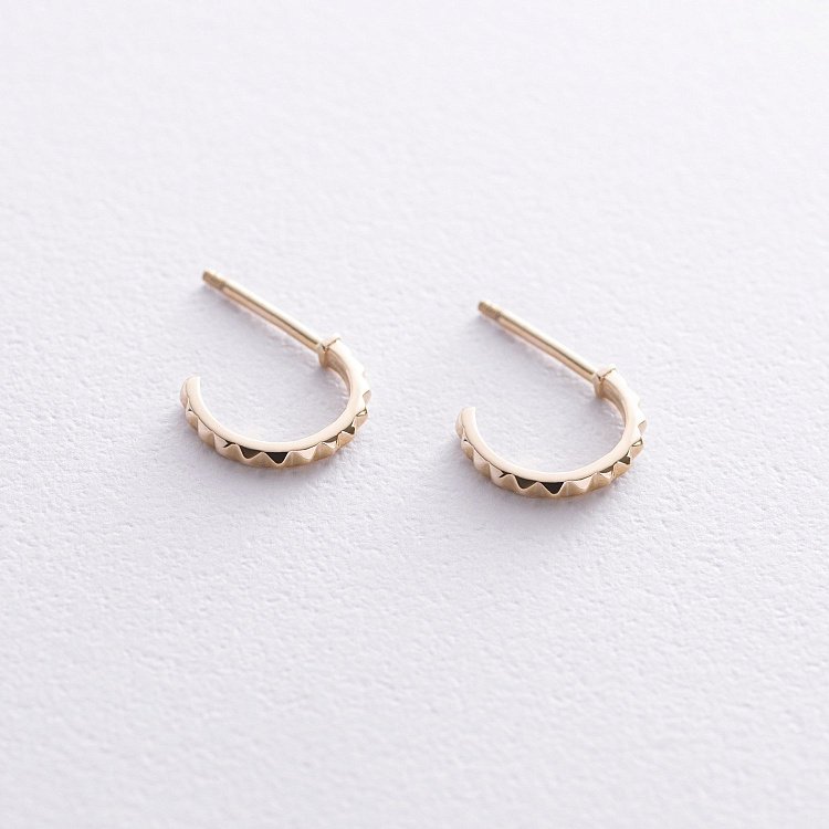 Серьги - пусеты "Mona" в желтом золоте mini с08380 от ювелирного магазина Оникс - 2