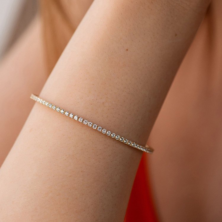 Золотий браслет "Clarice" з доріжкою каменів б05478 від ювелірного магазину Онікс - 9