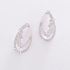 Висячі сережки з діамантами з білого золота сб0277cha от ювелирного магазина Оникс - 1