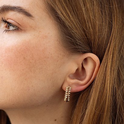 Сережки - кільця в червоному золоті с08550 №2