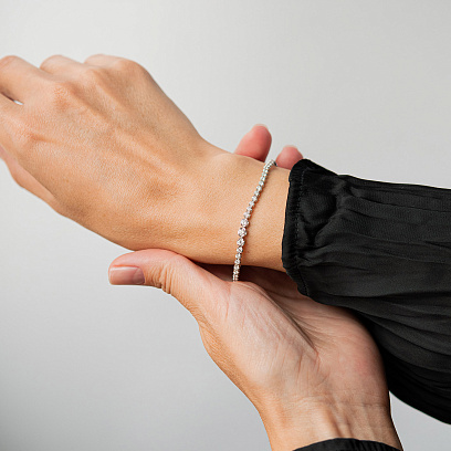 Браслет у білому золоті з діамантами бб0054ca №4