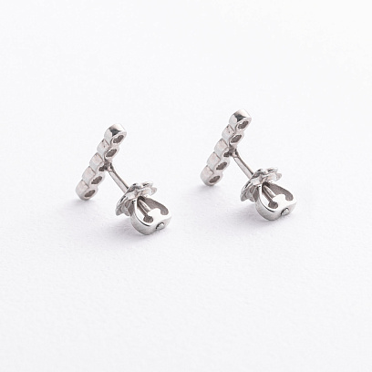 Серебряные серьги - пусеты с фианитами 902-01613 №3