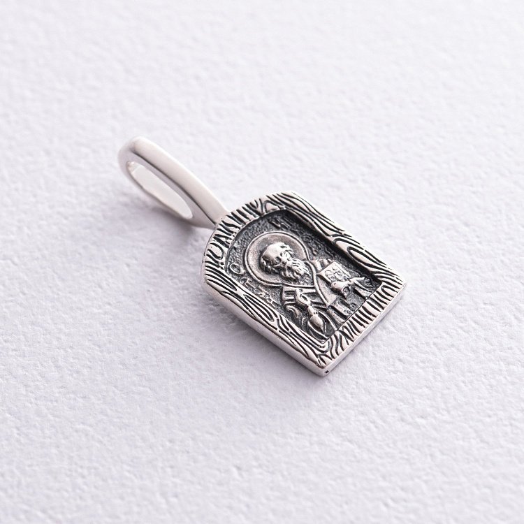 Срібна ладанка "Святитель Миколай Чудотворець" 132970 від ювелірного магазину Онікс - 3