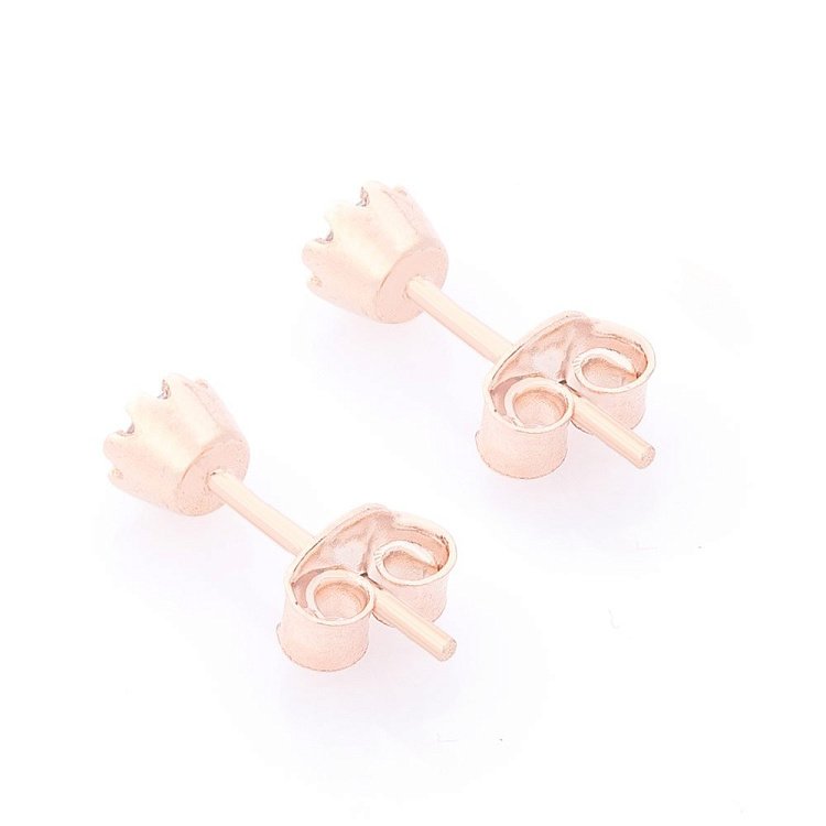 Золоті сережки-пусети з фіанітами с06032 від ювелірного магазину Онікс - 1