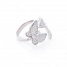 Срібний перстень з фіанітами "Метелики" 112039 от ювелирного магазина Оникс - 2