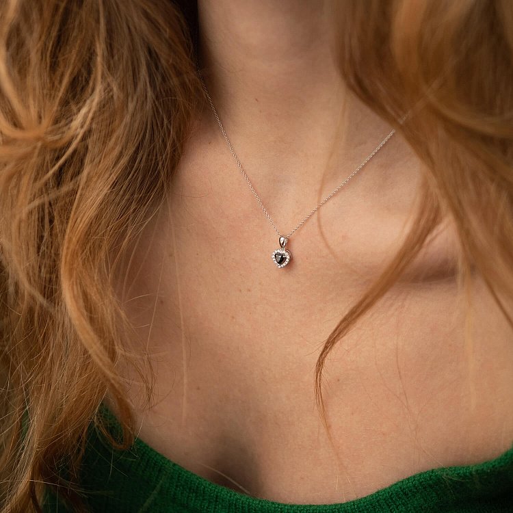 Золоте кольє "Сердечко" з діамантами колб0097di від ювелірного магазину Онікс - 1