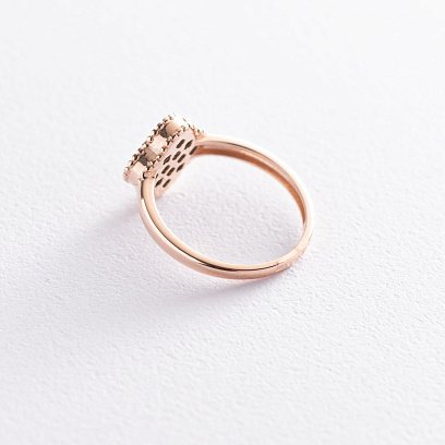 Кольцо "Клевер" в красном золоте (малахит) к06687 №3