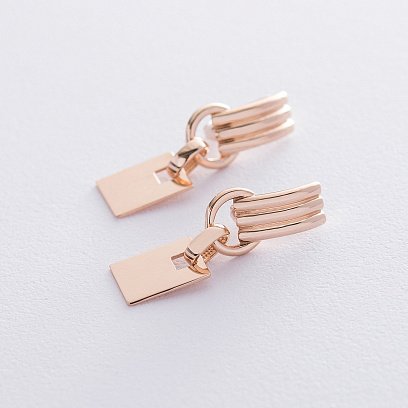 Золотые серьги на английской застежке с06492 №2