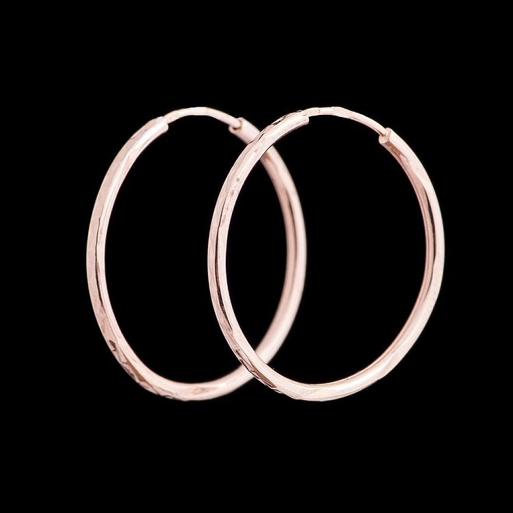 Золотые серьги "Кольца" (25мм) с01998 от ювелирного магазина Оникс - 1