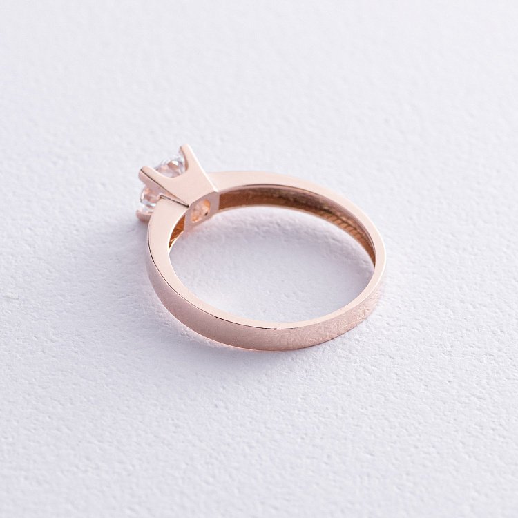 Помолвочное золотое кольцо с фианитом к05751 - 4 Помолвочное золотое кольцо с фианитом к05751 от ювелирного магазина Оникс - 4