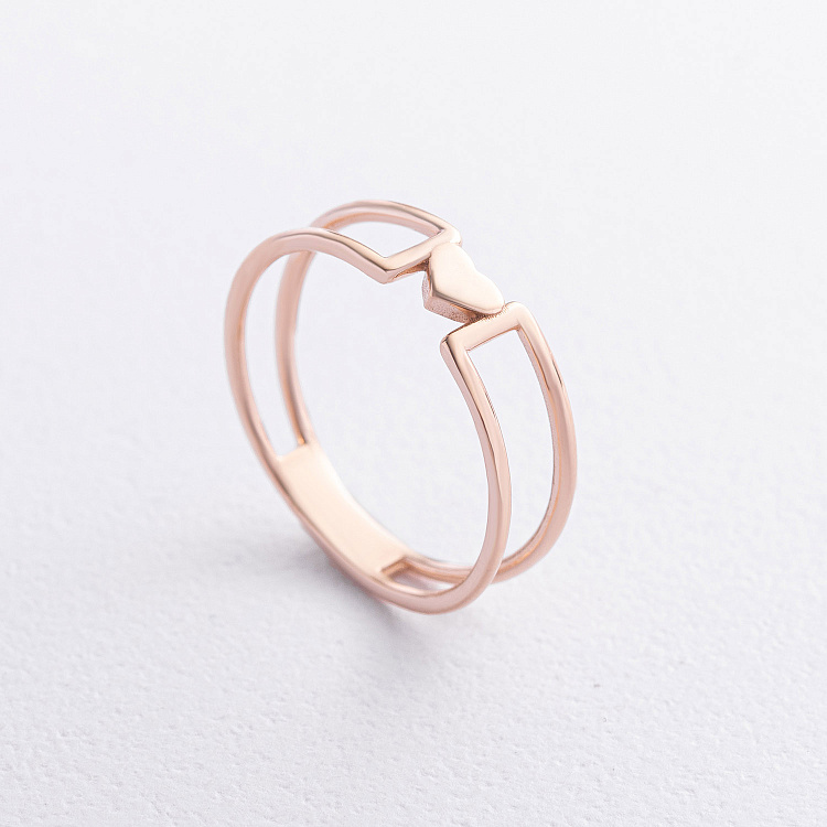 Золотое кольцо "Сердечко" к08480 от ювелирного магазина Оникс - 1