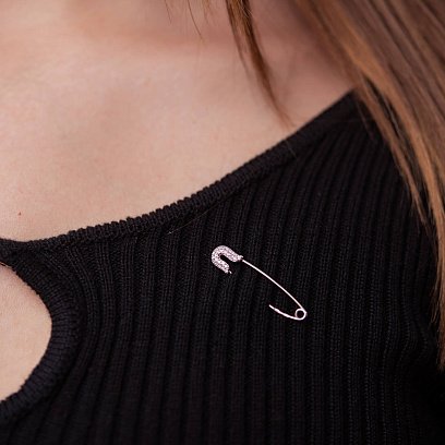 Золота шпилька з фіанітами зак00253 №3