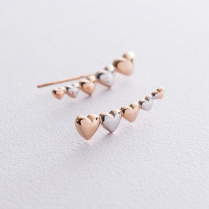 Золоті сережки - клаймбери "Сердечка" с06443 №2
