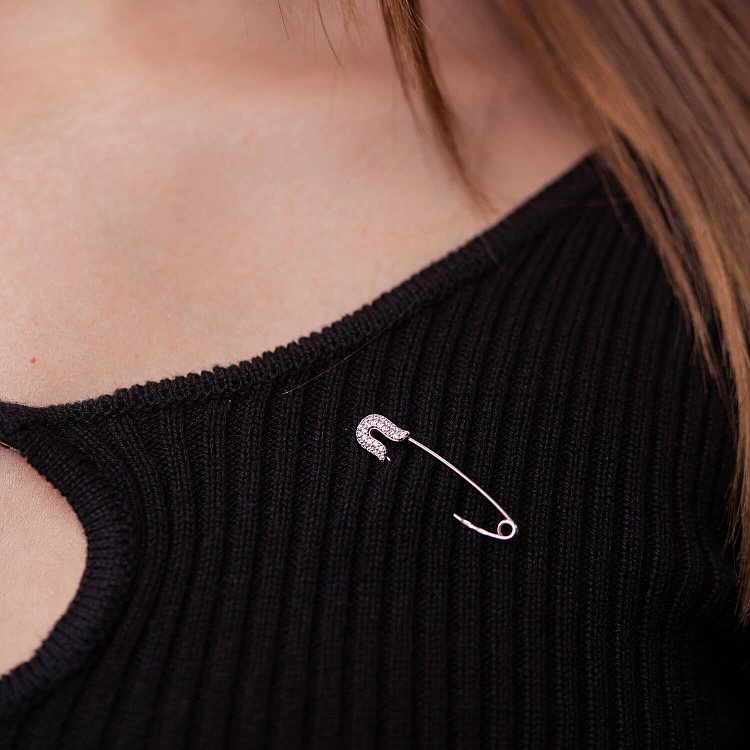 Золота шпилька з фіанітами зак00253 від ювелірного магазину Онікс - 2