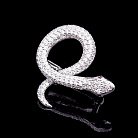Срібна брошка "Змія" з фіанітами 16092 от ювелирного магазина Оникс