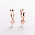 Серьги "Сердечки" в красном золоте с09674 от ювелирного магазина Оникс