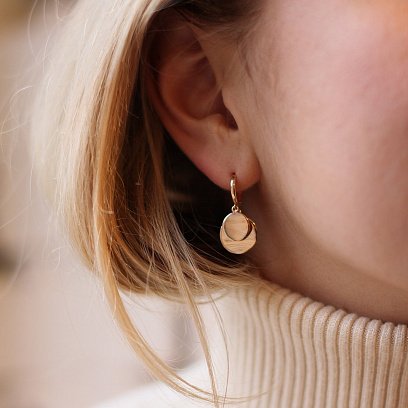 Золотые серьги Монетки с06521 №6