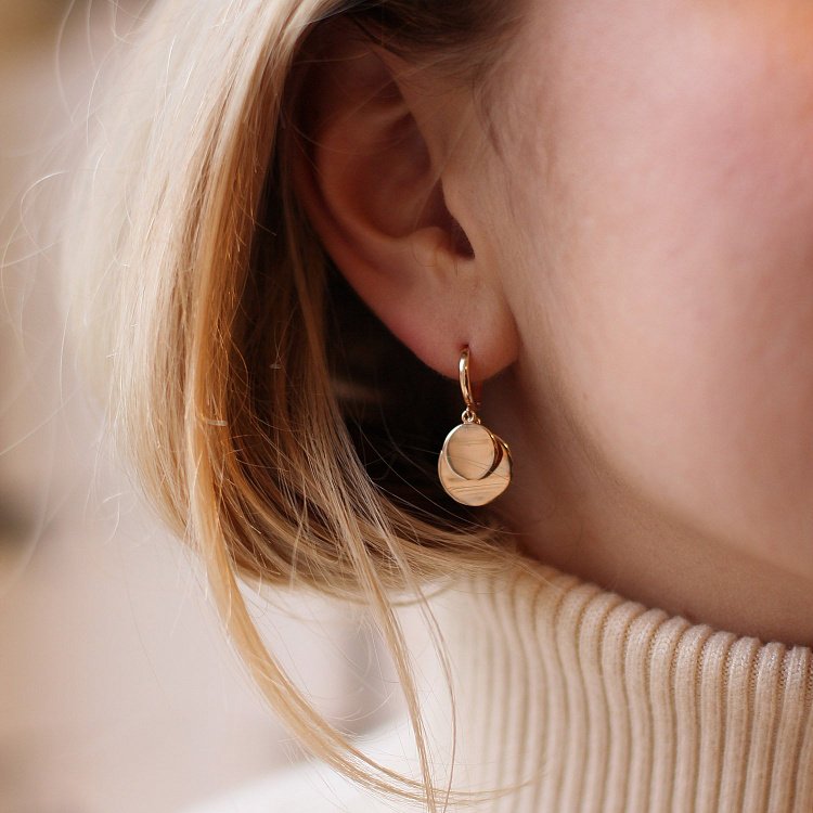 Золотые серьги Монетки с06521 от ювелирного магазина Оникс - 6