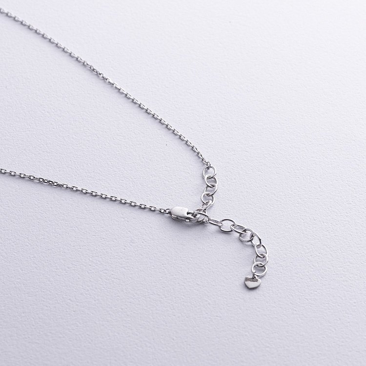 Серебряное колье "Клевер" (черная эмаль) 181209 от ювелирного магазина Оникс - 8