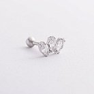 Одиночная серебряная серьга в хрящ ушка (фианиты) 40034 от ювелирного магазина Оникс - 1