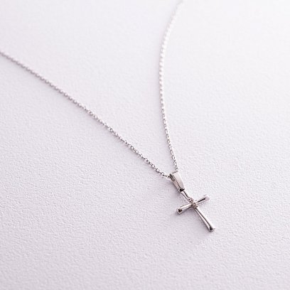 Золоте кольє "Хрестик" з фіанітами кол02196 №7