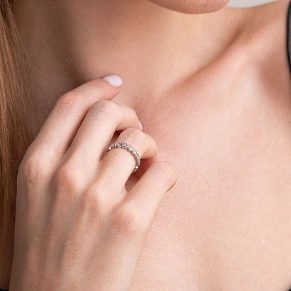 Серебряное кольцо "Звездочки" с фианитами 3896 №2