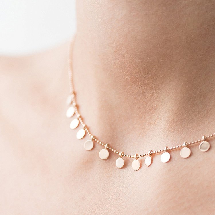 Колье "Монетки" в красном золоте кол01415 от ювелирного магазина Оникс - 5