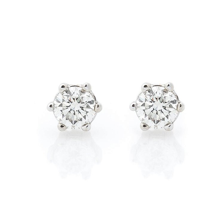 Золотые серьги-пусеты (бриллианты) е0465 от ювелирного магазина Оникс - 2