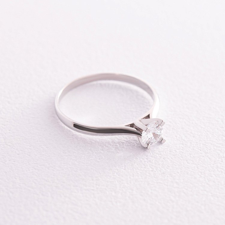 Помолвочное серебряное кольцо с фианитом 756 от ювелирного магазина Оникс - 2