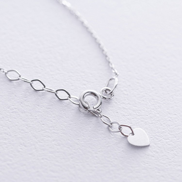 Браслет на ногу "Сердечко" в белом золоте б05346 от ювелирного магазина Оникс - 4