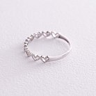 Кольцо "Сердечки" в белом золоте к07154 от ювелирного магазина Оникс - 3